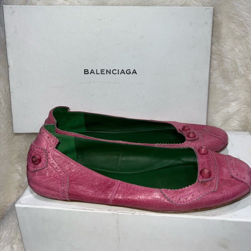 Balenciaga Flats- Fuchsia Purple/ Green Inside- Women’s EU Size: 40